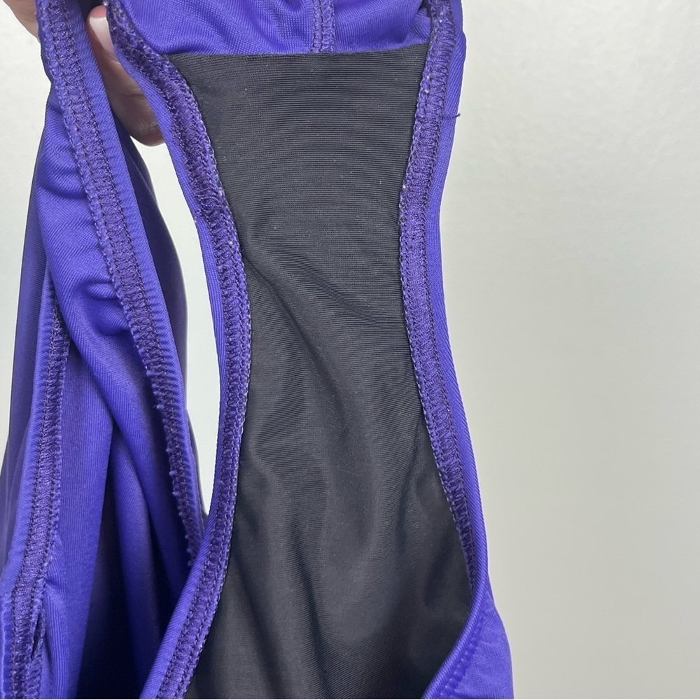 Lands End purple Grecian style modest 1 piece swimdress, size 18. - Picture 7 of 8